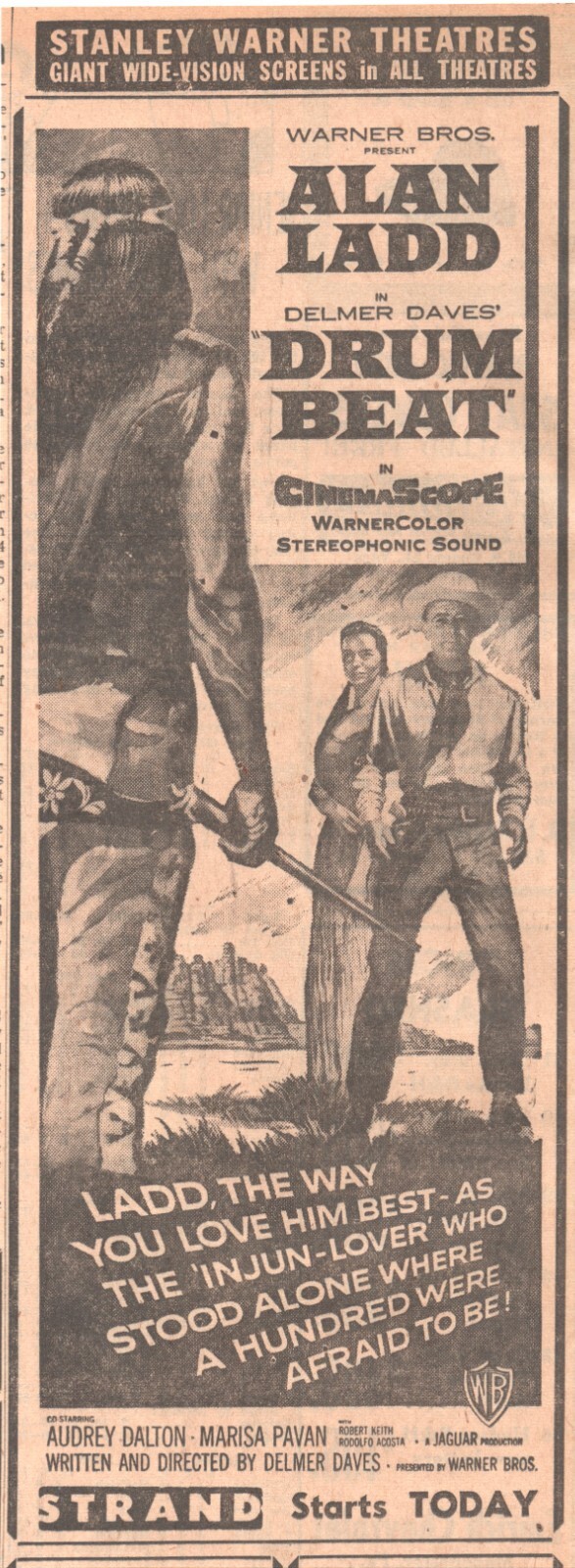 1954 Drum Beat Alan Ladd Audrey Dalton Marisa Pavan Lot of 2 Movie