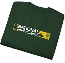 National Pornographic T-Shirt S-4XL Funny Adult Parody Rude Animal Joke Gift TEE