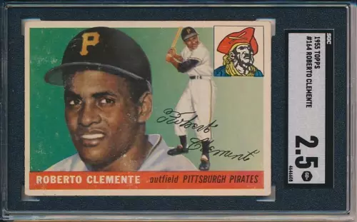 Roberto Clemente 1955 Topps Rookie RC # 164 SGC 2.5  Nicely Centered
