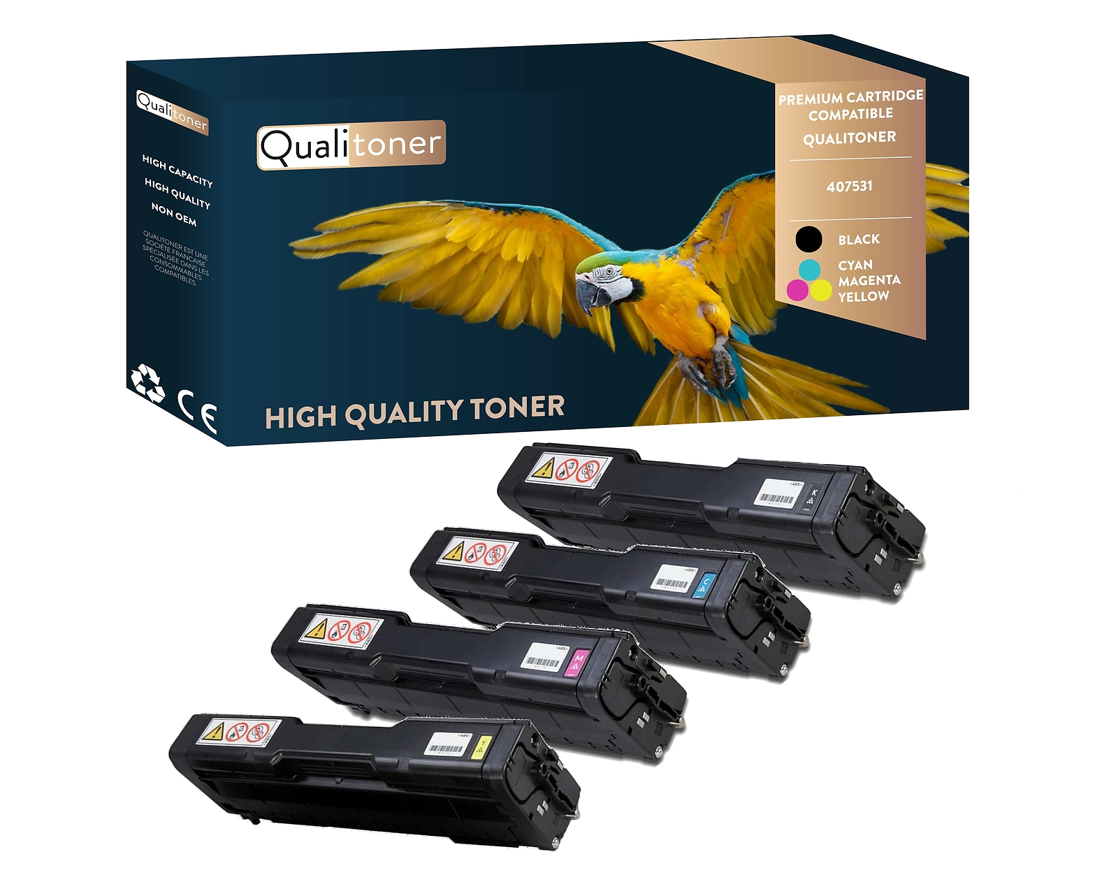 Toner RICOH AFICIO QUALITONER 407531 à 407534 pour des impressions laser haute définition sans bavure