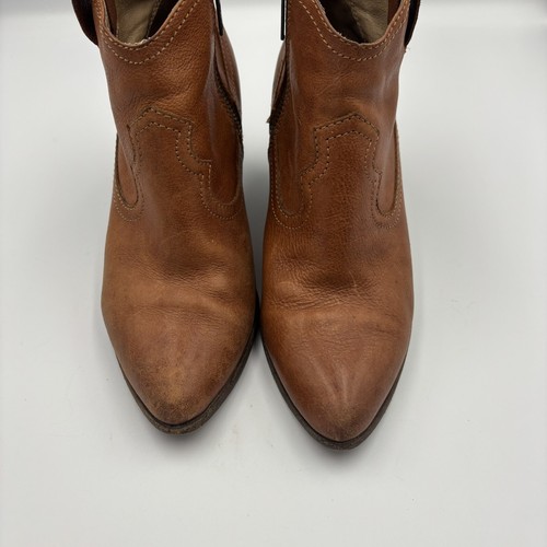 Frye Reina Bootie Women's Western Leather Dress Boot - Cognac (Brown) US Size 6M - Picture 4 of 10