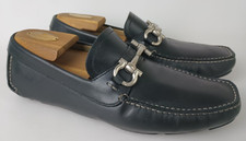 Salvatore Ferragamo Parigi Driving Shoes Black Leather Bit Loafers Size 6.5 EE