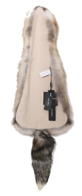 【VIP価格】DOLCE & GABBANA Black Fox Fur Silk Wrap Dolce & Gabbana Elegant Black Fox Fur Silk Shoulder Wrap