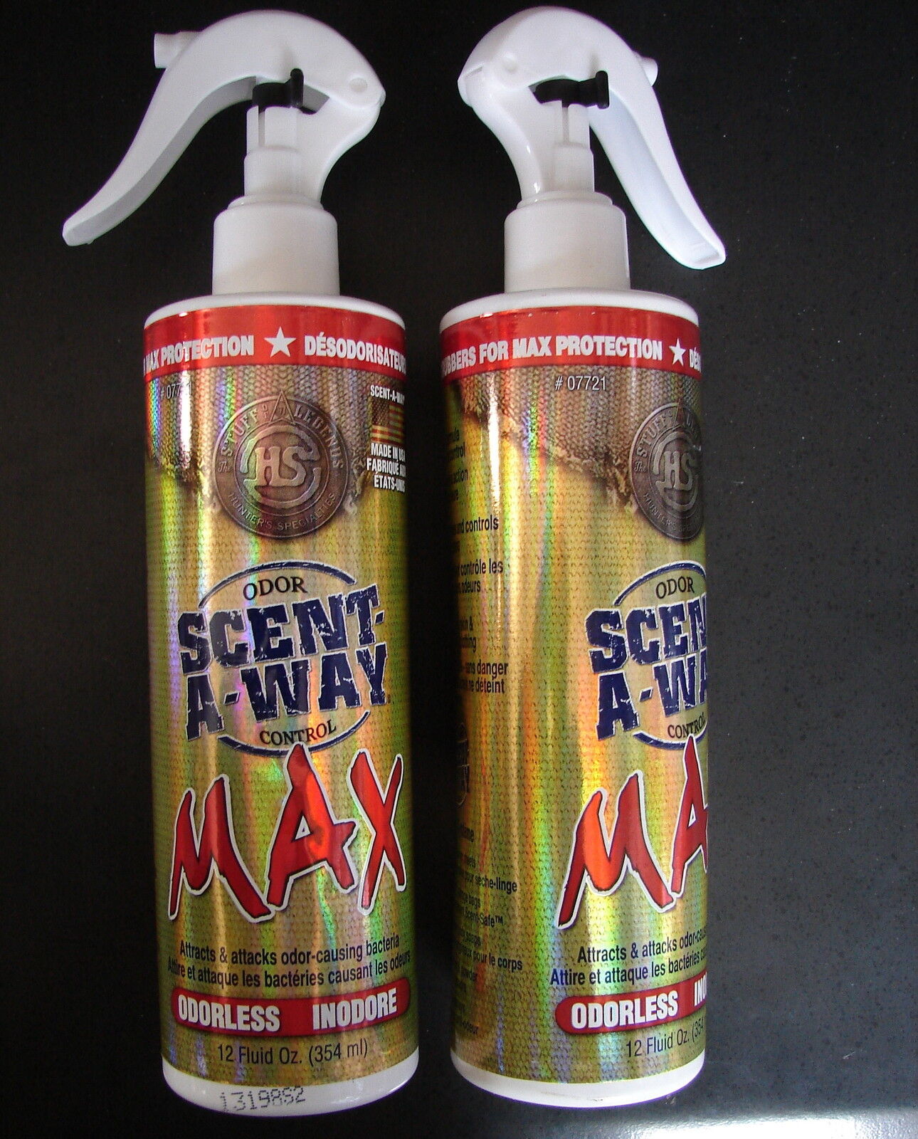 2 Hunter's Specialties Scent-A-Way Max Odor Control Odorless Spray 12 oz. 07721