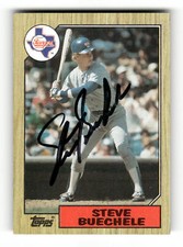Steve Buechele Autographed 1987 Topps Card #176 Texas Rangers Black Ink