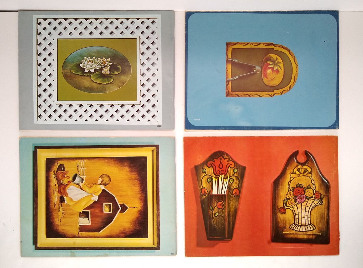 Lot of 16 Vintage Decorative Tole Painting Books Patterns Carving