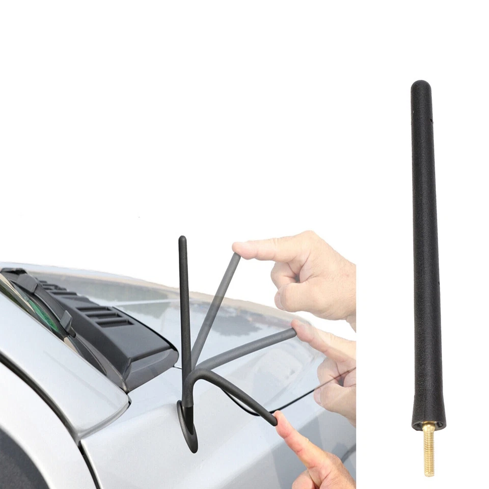 6.75" AM FM Black Antenna Mast For 86-20 Chevrolet Jeep Nissan Toyota GMC Dodge - Image 2 of 4