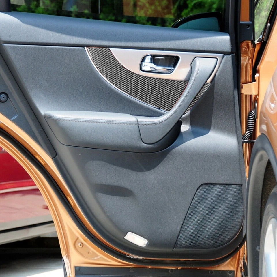 Cubierta del panel lateral de la puerta trasera de fibra de carbono para Infiniti FX35 FX37 FX50 QX70 Foto 4 de 4