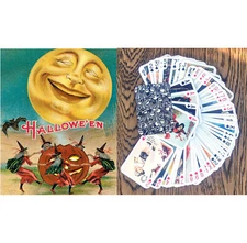 Playing Cards (Poker Deck 54 Cards) HALLOWEEN Vintage Card FlonzGift 013