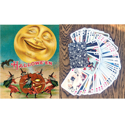 Playing Cards (Poker Deck 54 Cards) HALLOWEEN Vintage Card FlonzGift 013