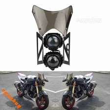 Motorcycle E-mark Dot Projector Dual Headlight With Windscreen