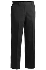 Edwards Ladies' Blended Chino Flat Front Black Pants 8579-010 Size 10 Unhemmed