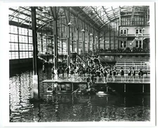 c.1900 SAN FRANCISCO SUTRO BATHS BATHERS on RINGS/SLIDES~GLOSSY 8x10 PRINT PHOTO