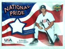 2004 Upper Deck Baseball National Pride USA Jersey Relic Grady Sizemore Rookie