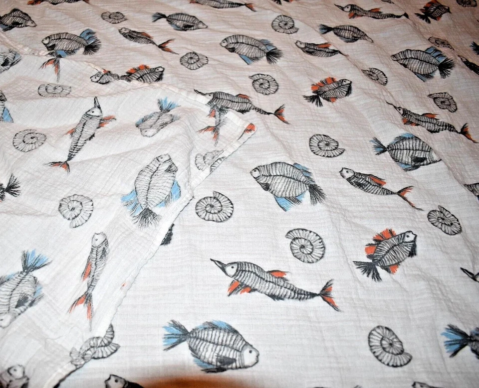 G3!WOW! Manta para cuna de bebé SONSI FISH Ocean Shells muselina envoltura recepción Foto 3 de 4