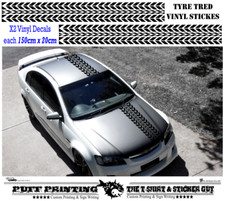 Tyre Tread Truck vinyl stickers graphics car side decals fun Camper off road van