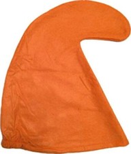 ORANGE HAT Garden Gnome Seven Dwarf Dwarves Curly Character Hat Fancy Dress Stag