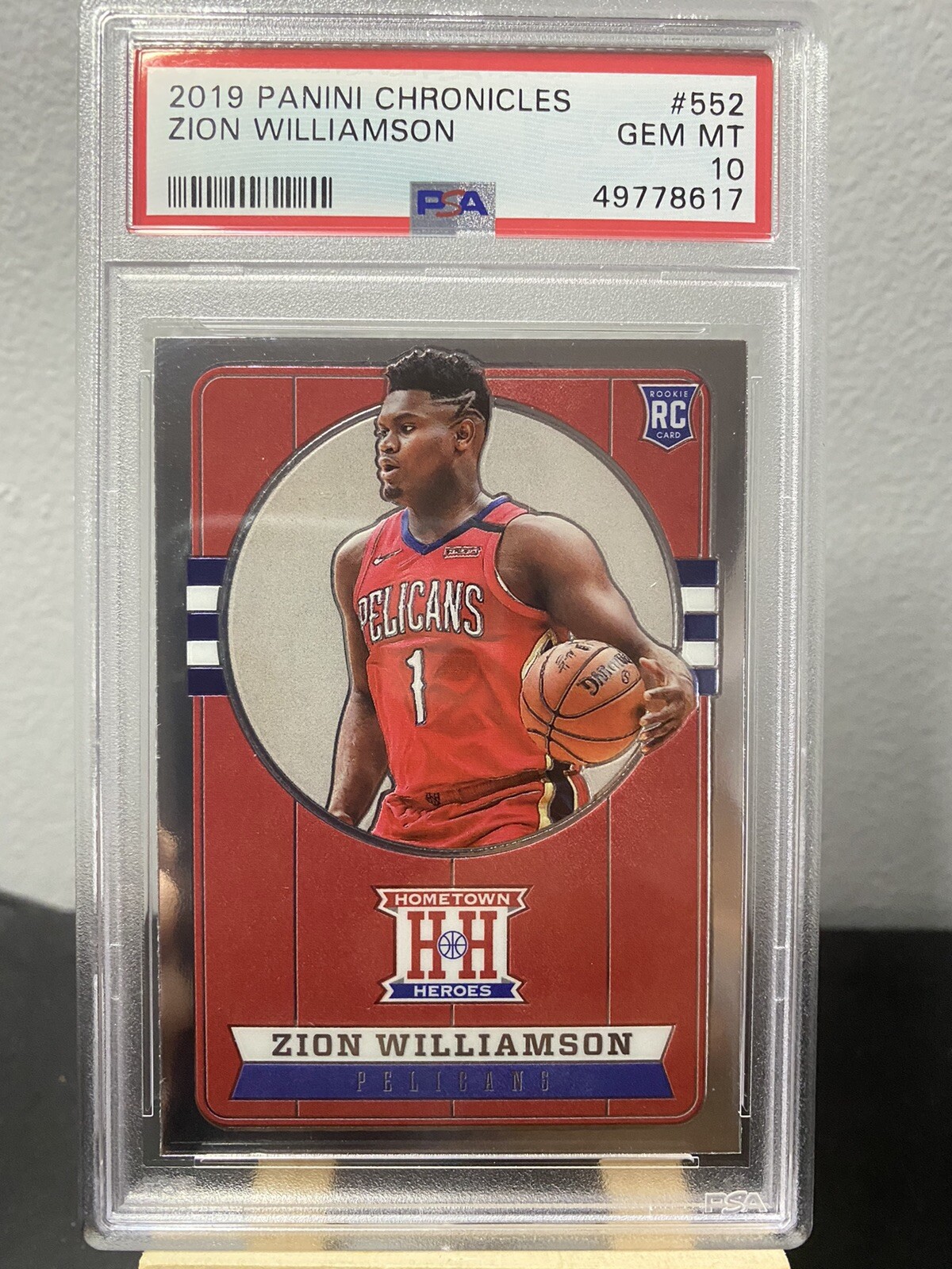 🔥🔥2019-20 Panini Chronicles Hometown Heroes Zion Williamson Rookie RC PSA 10