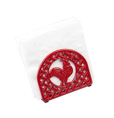 Home Basics Cast Iron Rooster Napkin Holder, Red NEW | eBay