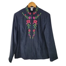 Notations Jacket size Large Floral Embroidere...