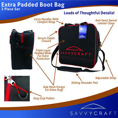 Padded Ski Bag & Boot Bag 2-Piece Set – Waterproof, Adjustable, Fits Skis Up To 200cm