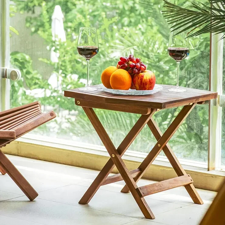 Melino Premium Stylish Folding Wooden Table Outdoor Indoor Garden