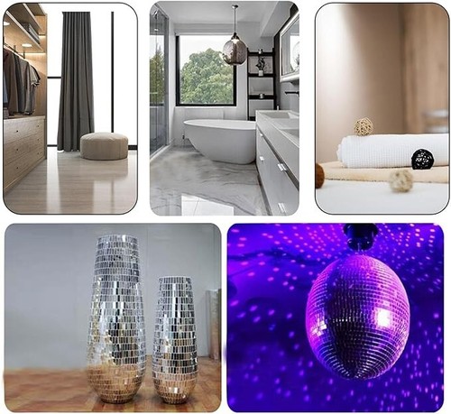 4 Rolls Mirror Mosaic Tiles Mini Self-Adhesive Mirror Mosaic Stones 6400pcs - Picture 7 of 7