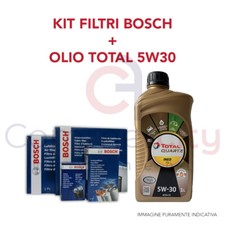 KIT TAGLIANDO FILTRI BOSCH + OLIO TOTAL 5W30 CITROEN C3 II 1.4 VTI 70KW 95CV GPL