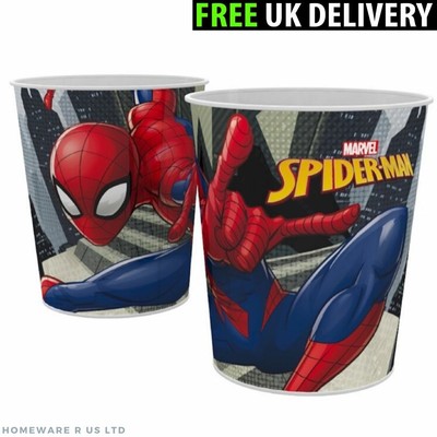 Boys Childrens Spiderman Bedroom Bin Waste Rubbish Storage Toy Box