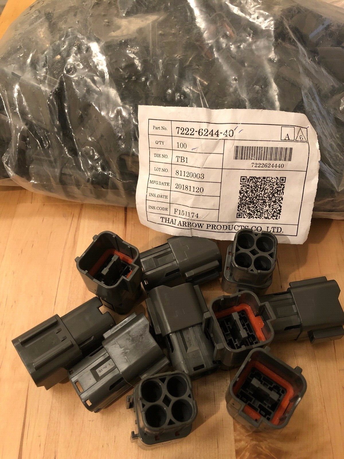 Arrow Exhaust O2 Sensor Plug Bag of 100 Thai Arrow Plug Car Oxygen Sensor Waterproof Connector 7222 ...