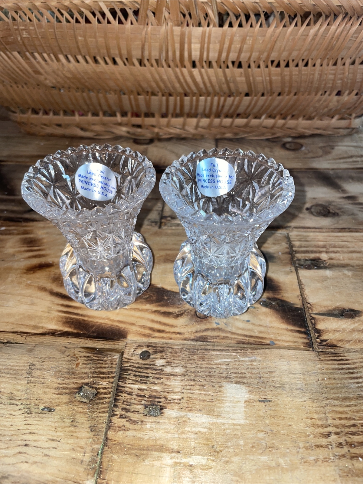 Vintage Princess House Lead Crystal 3" Toothpick Holders, Candleholders, Vase eBay