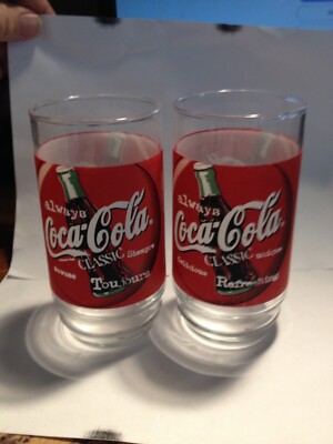 Vintage Wendy's Coca Cola glasses！×3 Vintage Wendy's Coca