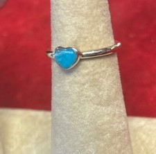 sterling silver stackable ring Size 10 Turquoise Heart