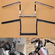 For Harley XL 883 Yamaha Suzuki Custom 1" Handlebars Z Bar Drag Ape Black Chrome