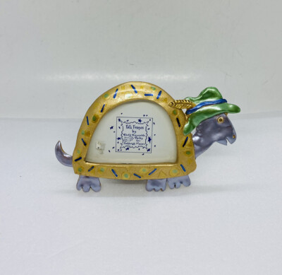Vintage Folk Frames Ruth Reynolds s Pewter Tortoise Picture Frame Gold Tone 31