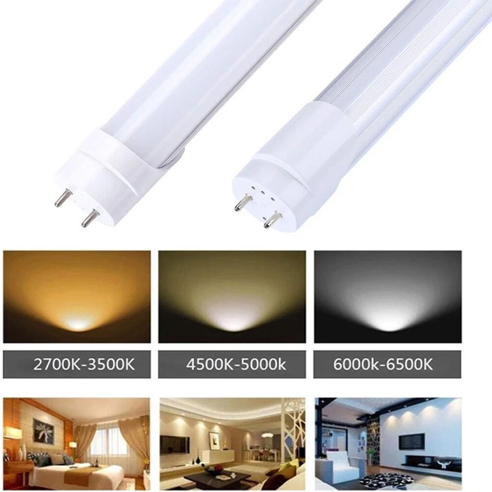 Tubo LED T8 22W 4 pies 3000K 4000K 6000K 40W luces fluorescentes de repuesto AC110V Foto 2 de 4