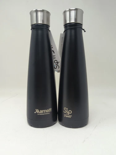 S'ip by S'well (Sip by Swell) Marriott Logo Water Bottle 15 Oz - Black  Qty 2
