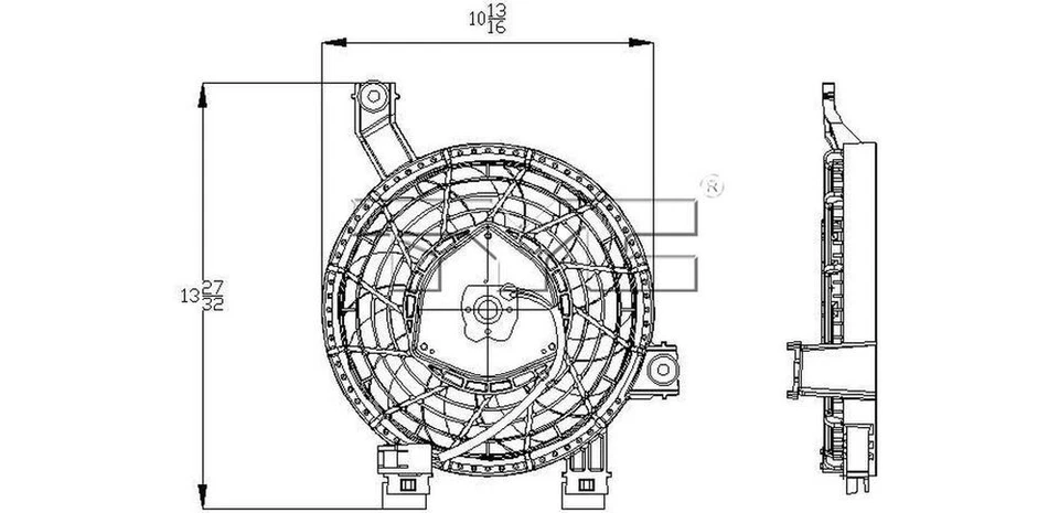 Вентилятор конденсатора в сборе TYC 611270 A/C для 03–08 Lexus GX470 - Изображение 3 из 4