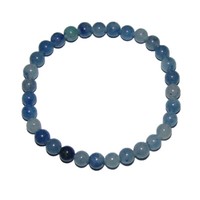 Blauquarz Kugel Armband 6 Mm Auf Stabilem Stretchband Aufgezogen