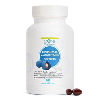 Core Med Science Liposomal Glutathione Supplement 500mg 60 Softgels - Pure Re...