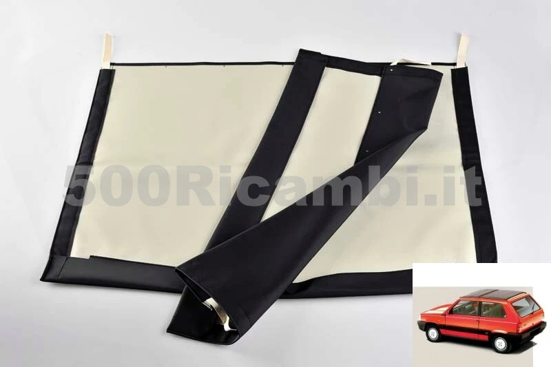 FIAT PANDA 141 86>03 750 4X4 SISLEY COPPIA TELA CAPOTE NERA CAPPOTTINA ANTERIOR