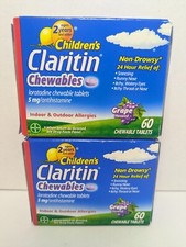 2 Pack-Claritin 24 Hour Allergy Antihistamine Chewable Grape Tablet-60 Cnt 11/24