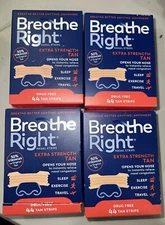 lot of 4 BREATHE RIGHT Nasal Strips EXTRA STRENGTH (44 ea )Tan Strips TOTAL 176