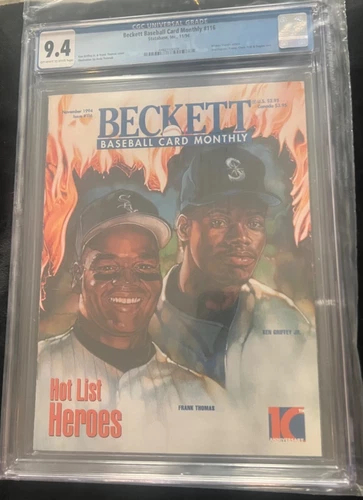 Beckett Ken Griffey Jr and Frank Thomas . CGC graded 9.4 rare November 1994