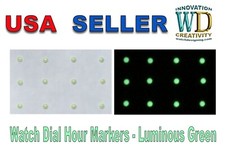 Watch Dial Hour Markers Parts 12 pieces Green LUMINOUS 1.7mm Numerals Dots Bars