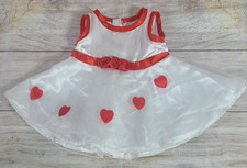 Teddy Mountain Bear Party Dress Clothes Valentine Love White Red Hearts