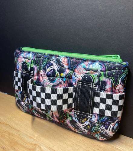 Skulls & Tattoos Handmade Quilted Clutch Purse w/ Hand Strap NEW! - Picture 7 of 20