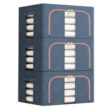 3x 100L Aufbewahrungsbox für Kleidung Faltbar Garderobe Organizer Ordnung Schwerlast Box