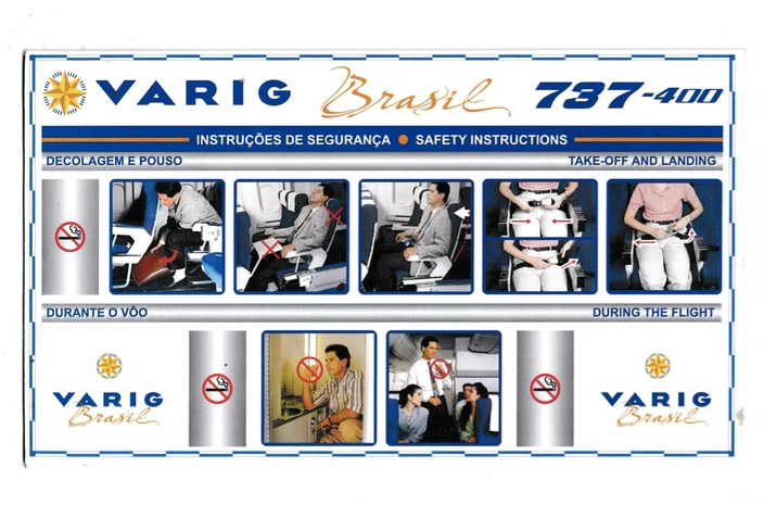 Safety card Varig Brasil 737-400 - Photo 1/1