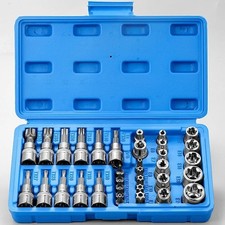 34pc Torx Bit Socket Set 14 38 12 Drive E-torx Star Tool Kit 34pc Torx Bit Socket Set 14 38 12 Drive E-torx Star Tool Kit